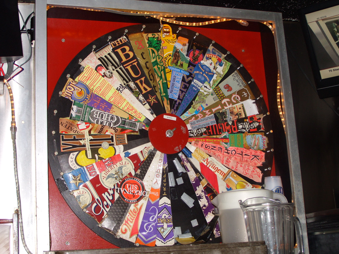 Spin the beer wheel at Bukowski's Tavern Pub in Boston