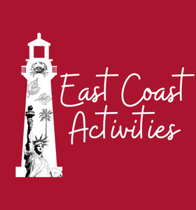 East Coast Activities WIdget white text and lighthouse on red background