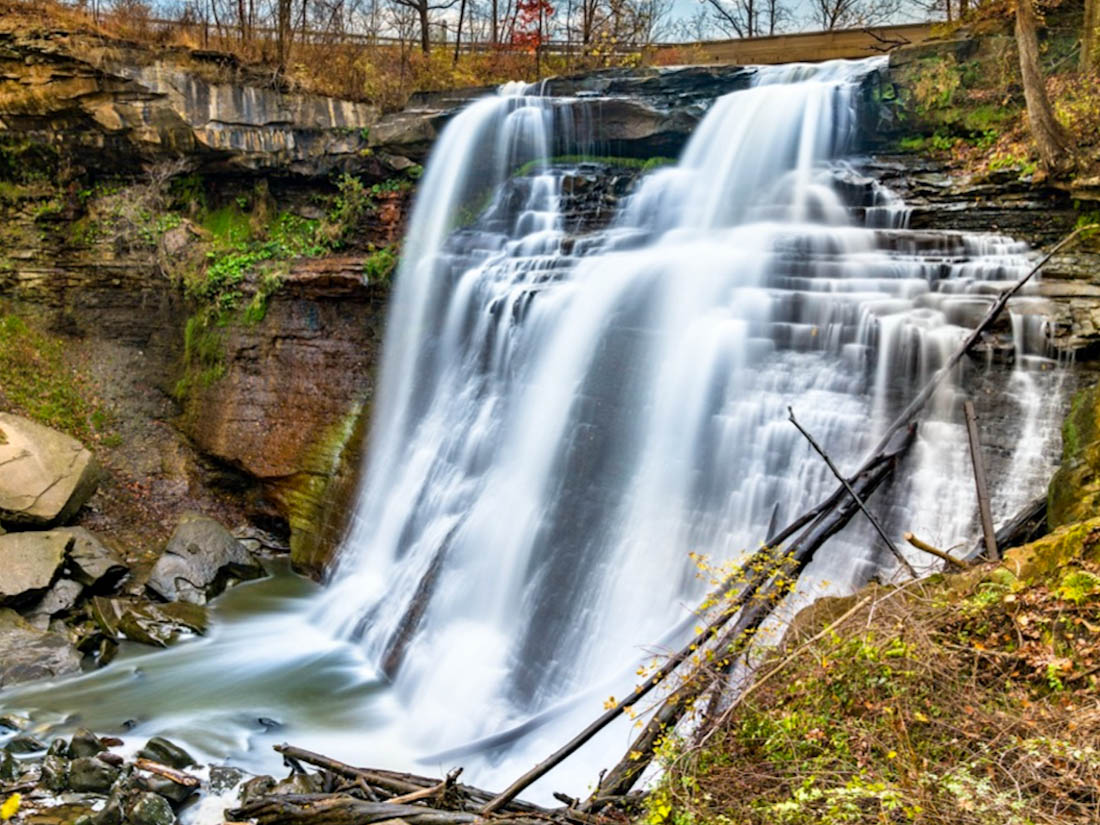 Fast flowing Brandywine Falls - Cuyahoga Valley Ohio