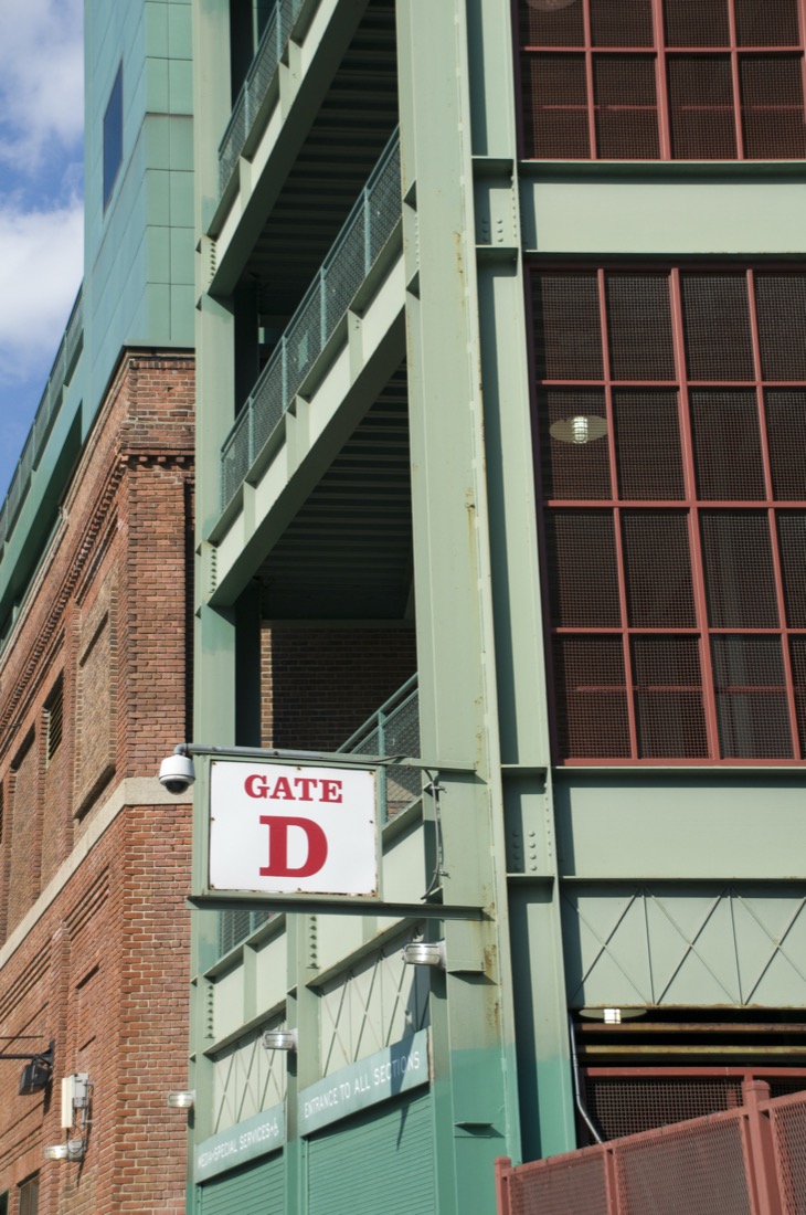 Fenway Park gate D sign. Boston. Massachusetts.