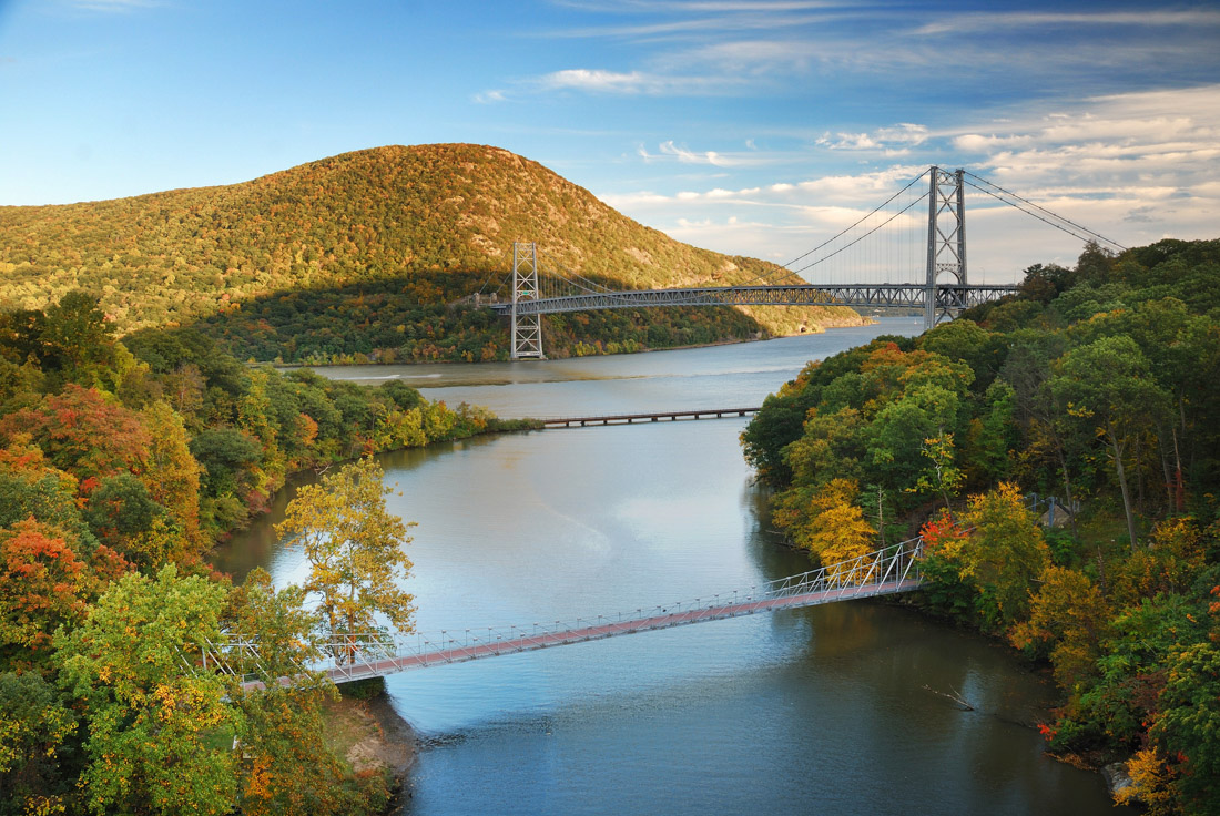 Fall colors of the Hudson River valley in New York State