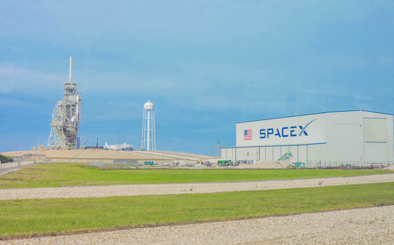 Blue skies over Space X Kennedy Space Center Orlando, Florida