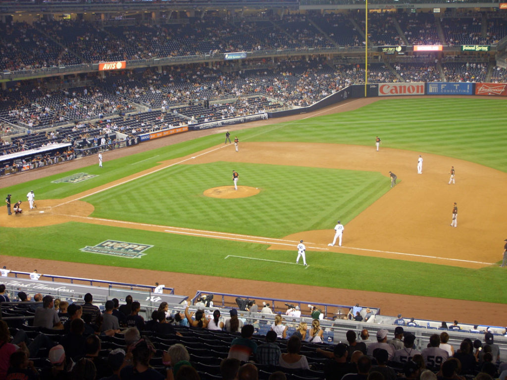 Baseball game at Yankee Stadium in New York