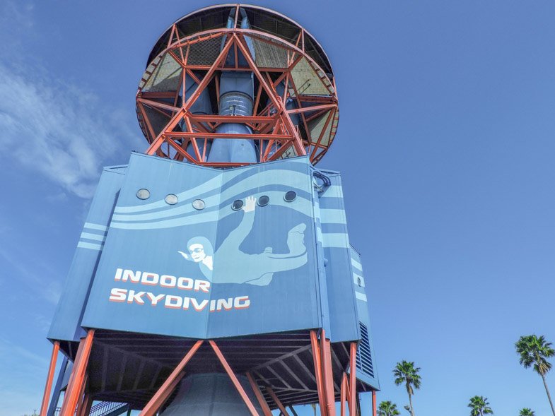 iFly indoor sky diving tower on International Drive Orlando Florida