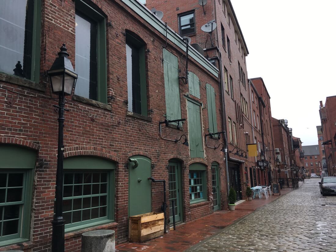 Old Port area of Portland Maine with its Federalist architecture