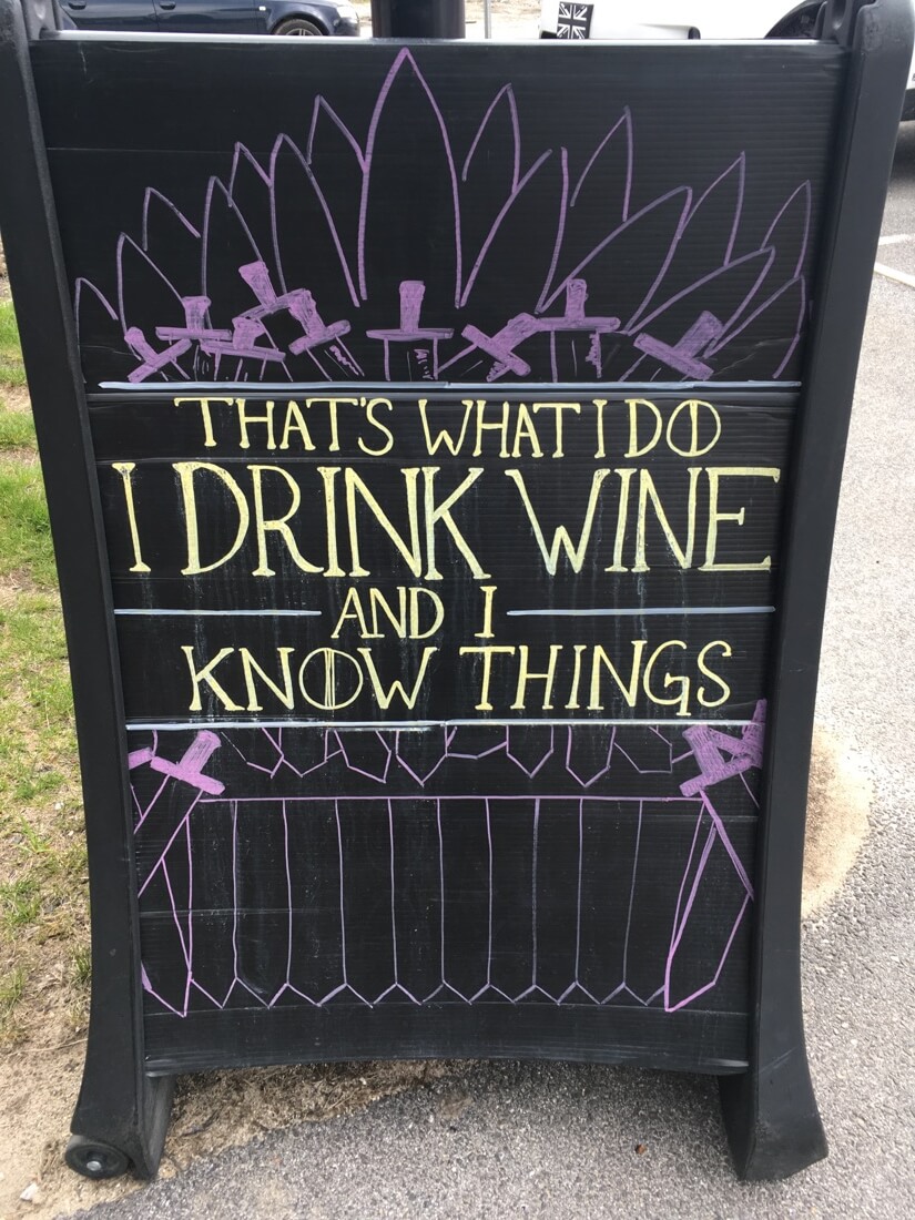 I drink wine and know things sign Portland, Maine