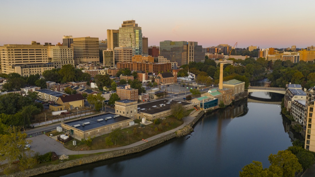 Sunrise Over Cristina River and Downtown Wilmington Delaware