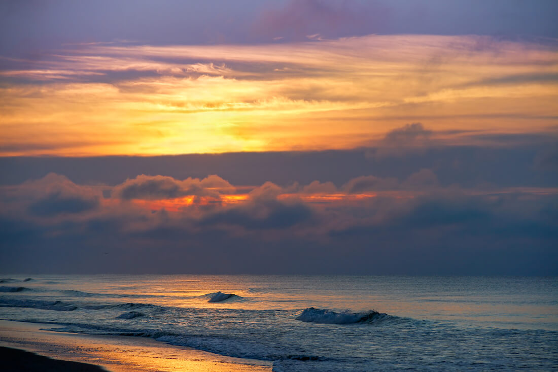 Sunrise at Emerald Isle in North Carolina