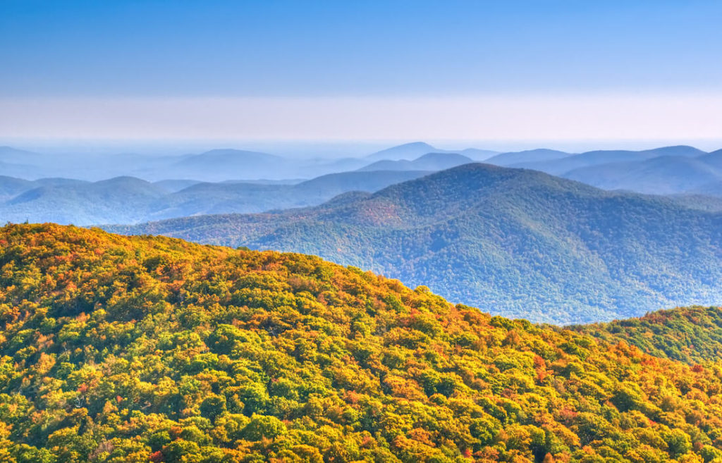 View of the North Georgia Mountains in autumn