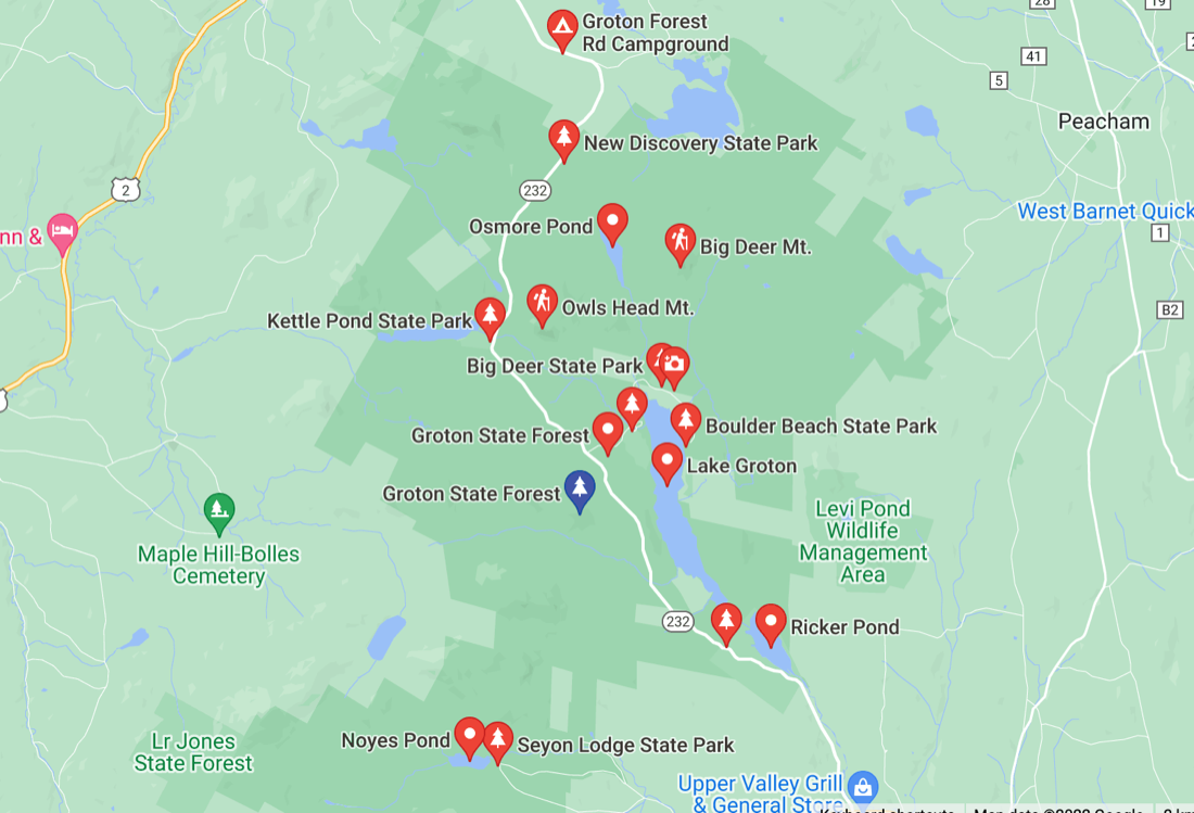 Groton State Parks Maps Vermont