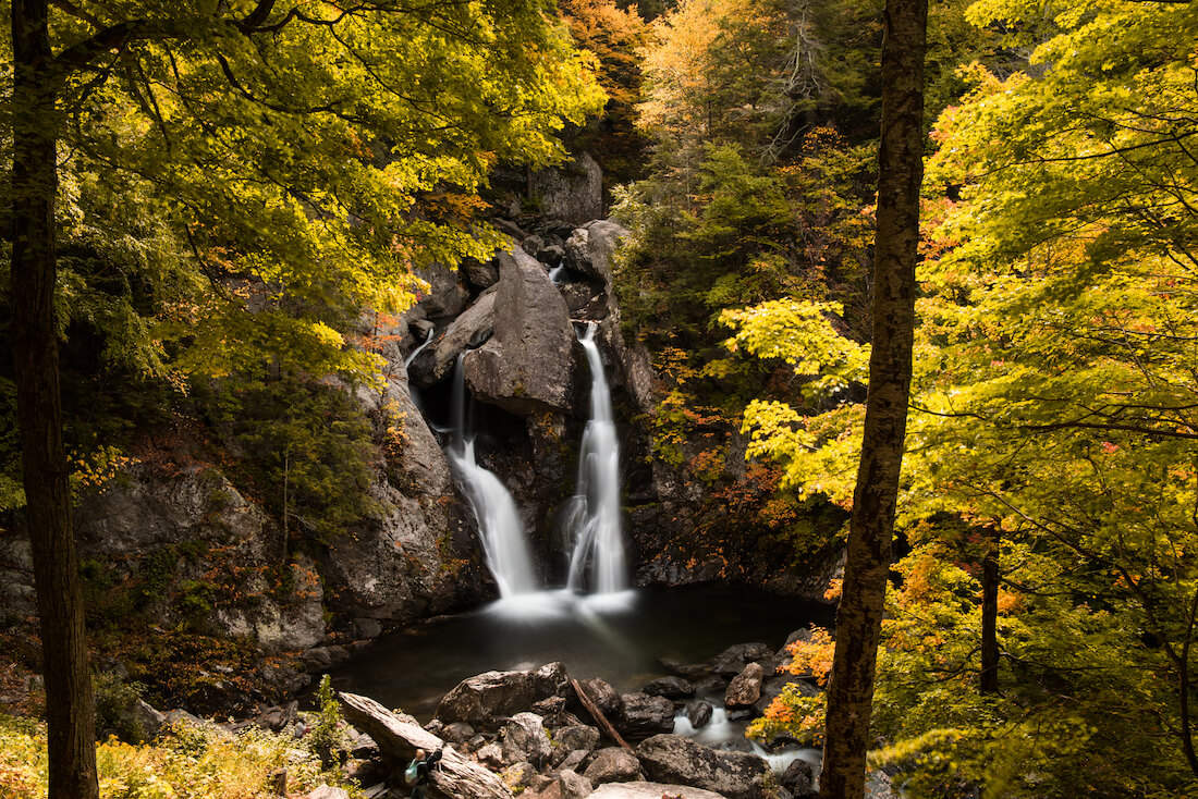 Bash Bish Falls in Massachusetts on an autumn day