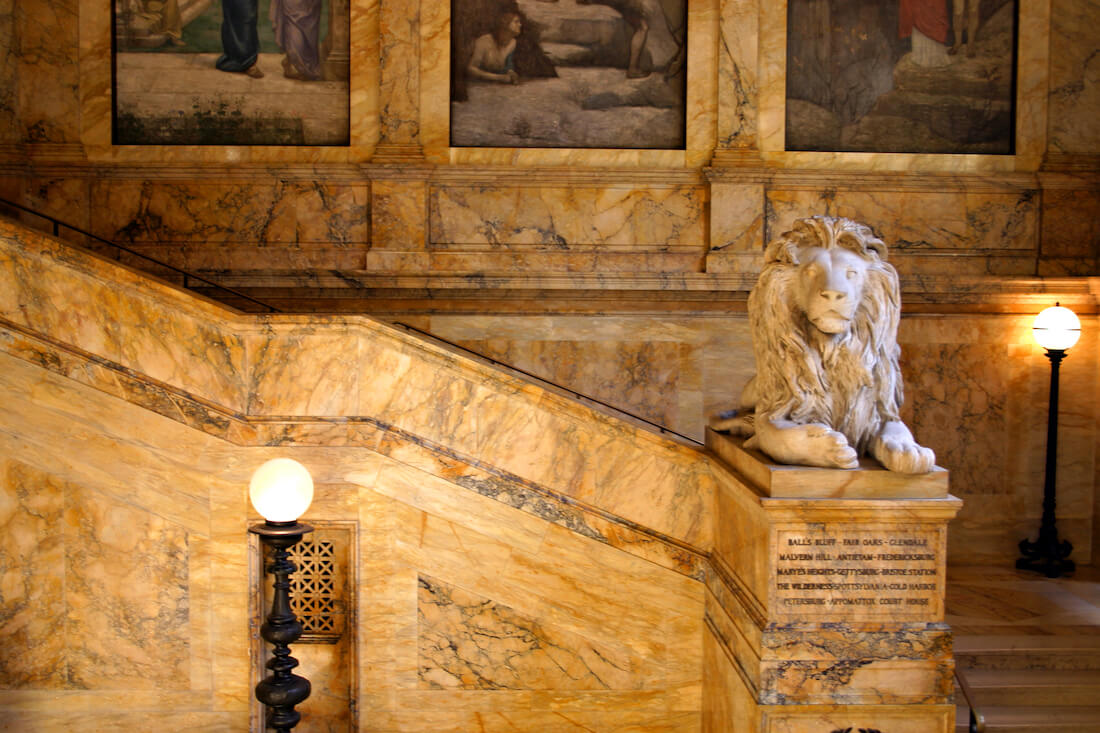 Decorative interior of the Boston Public Library