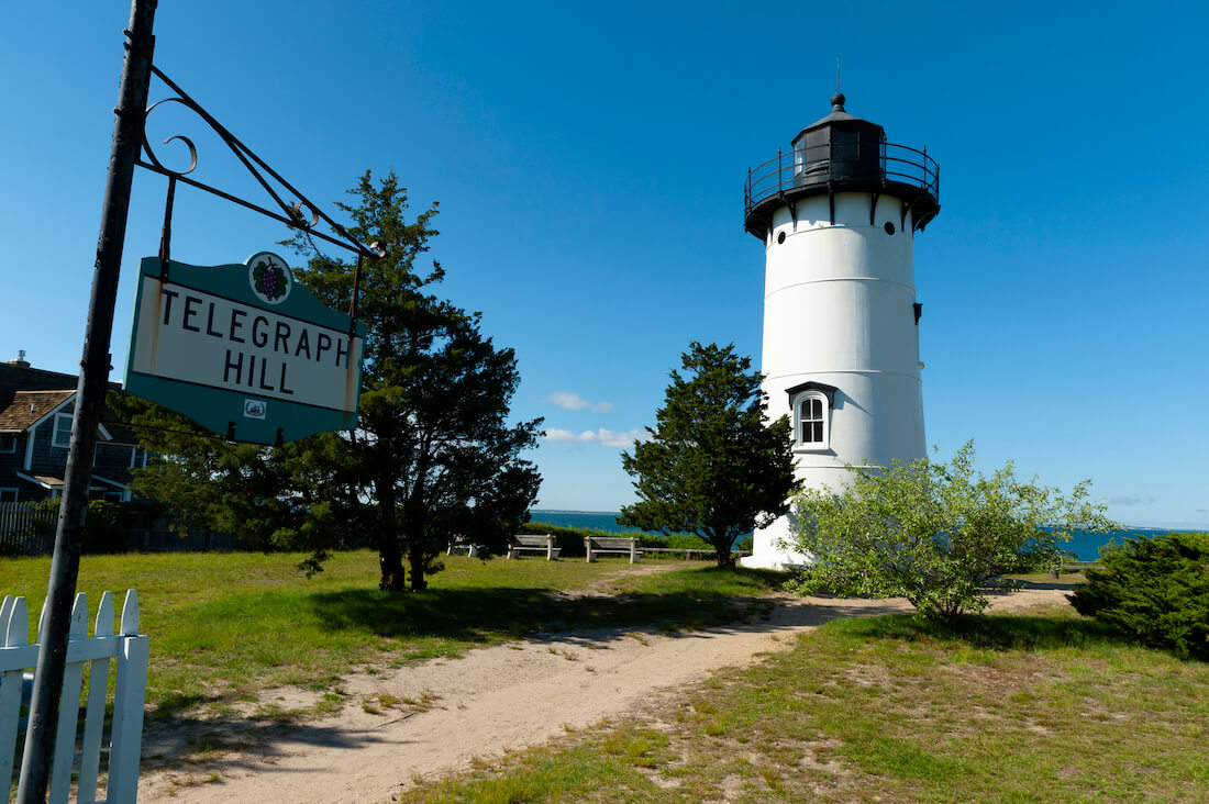East Chop Lighthouse on Telegraph Hill in Martha's Vineyard, Massachusetts