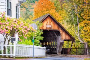Fall colors around Middle Covered Bridge Woodstock