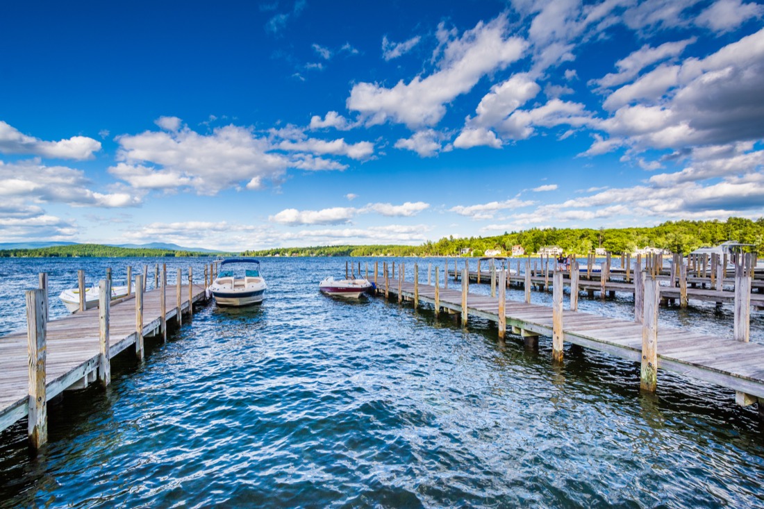 Docks on Lake Winnipesaukee in Weirs Beach, Laconia, New Hampshire