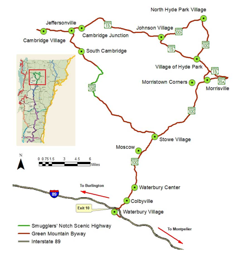 Green Mountain Byway Map Vermont