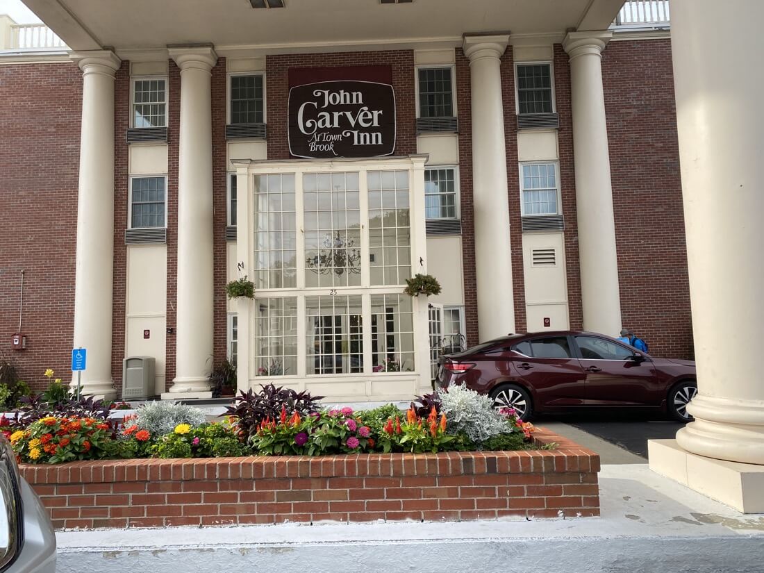 Entrance to the John Carver Inn in Plymouth Massachusetts