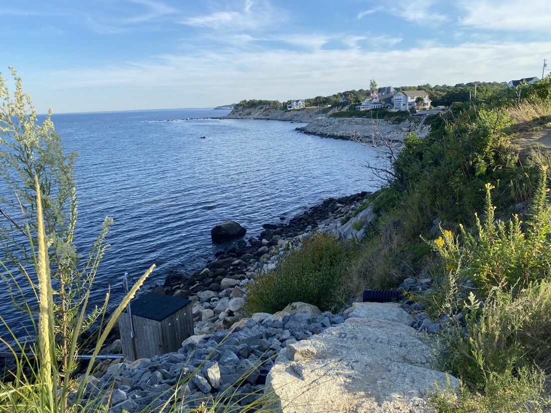 View of the ocean from Manomet Point in Plymouth Massachusetts