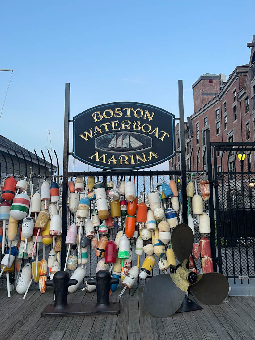 Boston Waterfront sign with nautcal decor