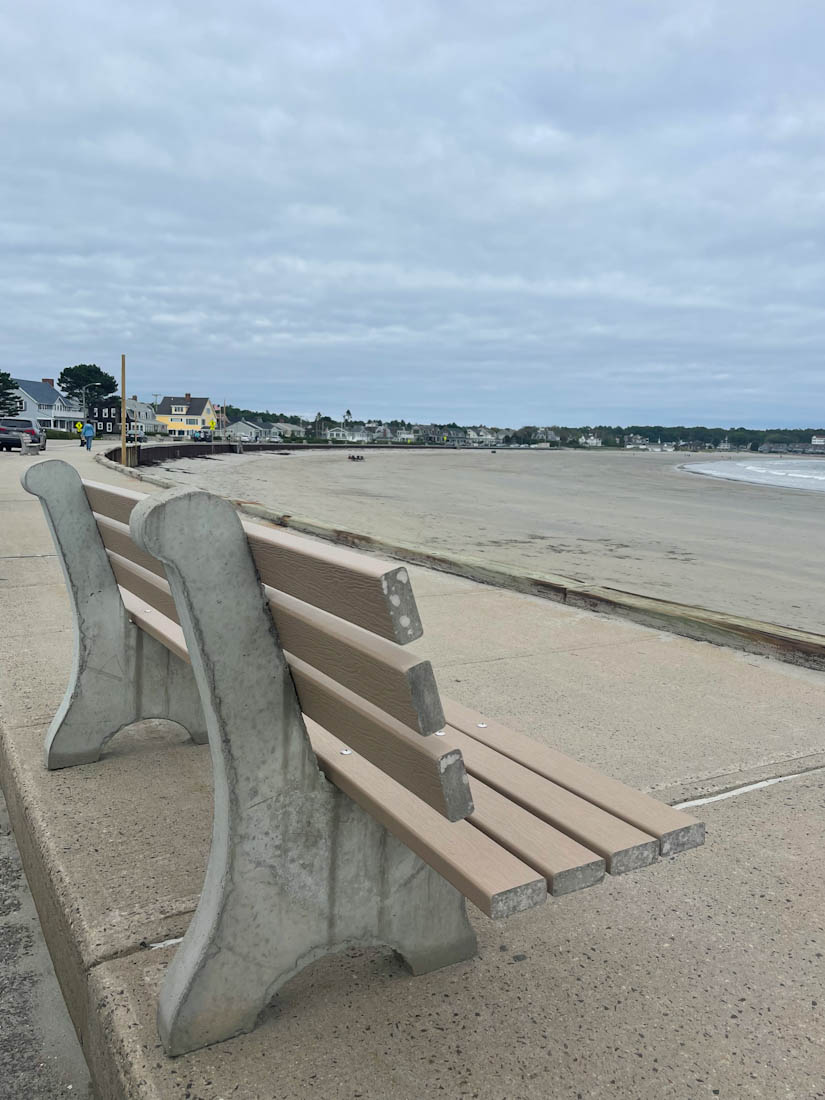 Gooch’s Beach bench in Kennebunk Maine 