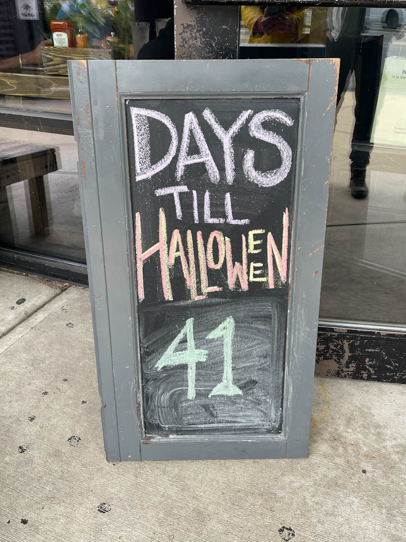 Halloween count down board Salem Massachusetts