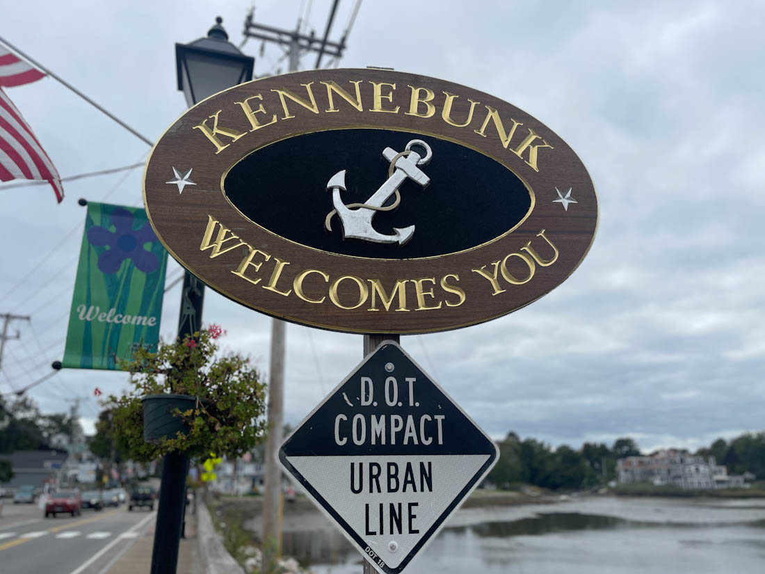 Kennebunk sign post Maine