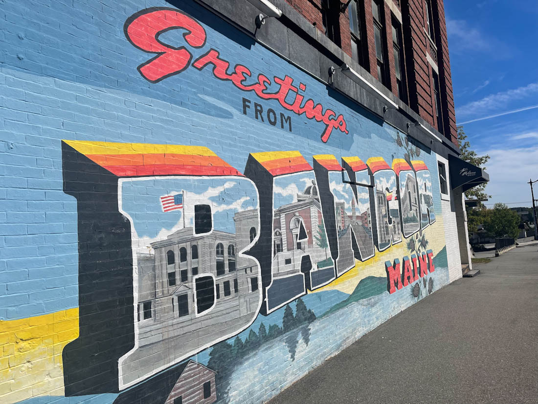 Welcome to Bangor in Maine mural