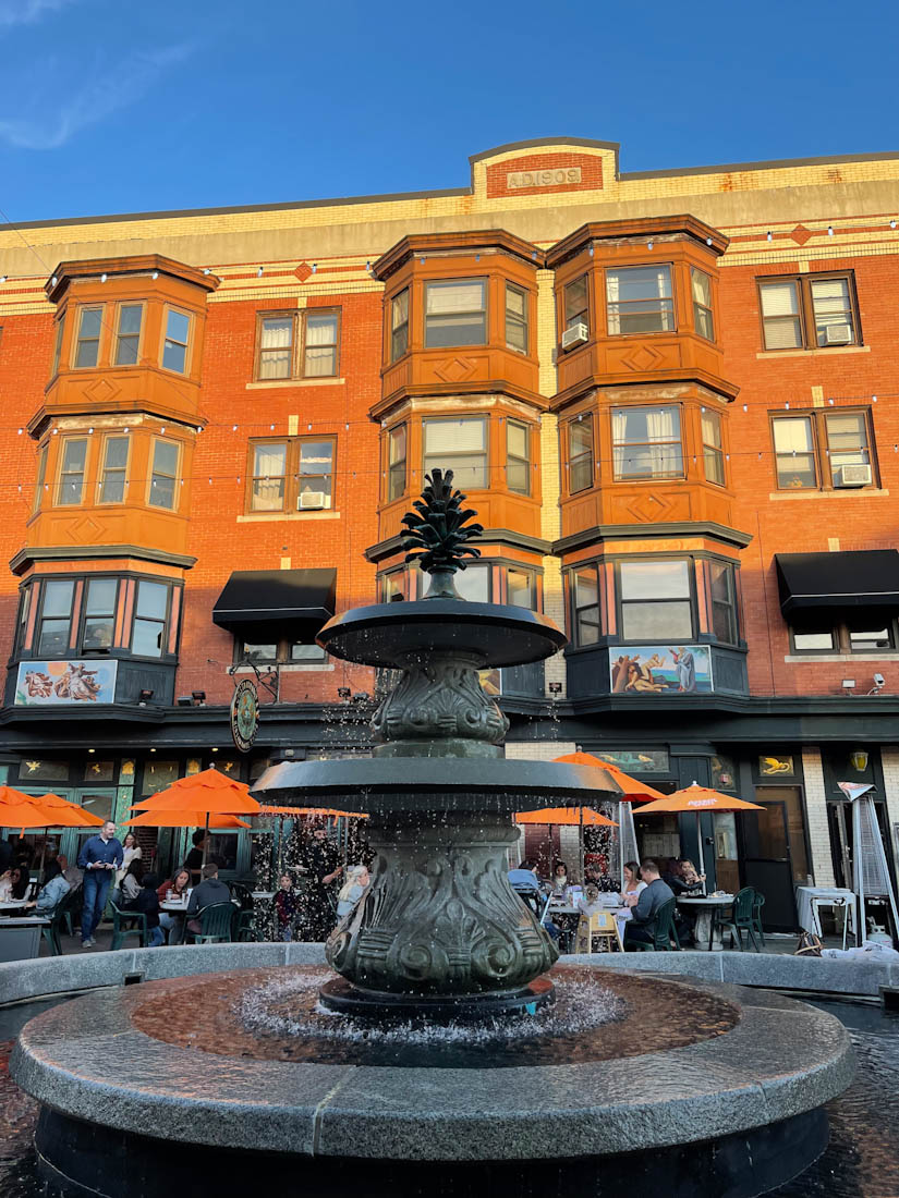 Constantino fountain in Federal Hill, Providence.