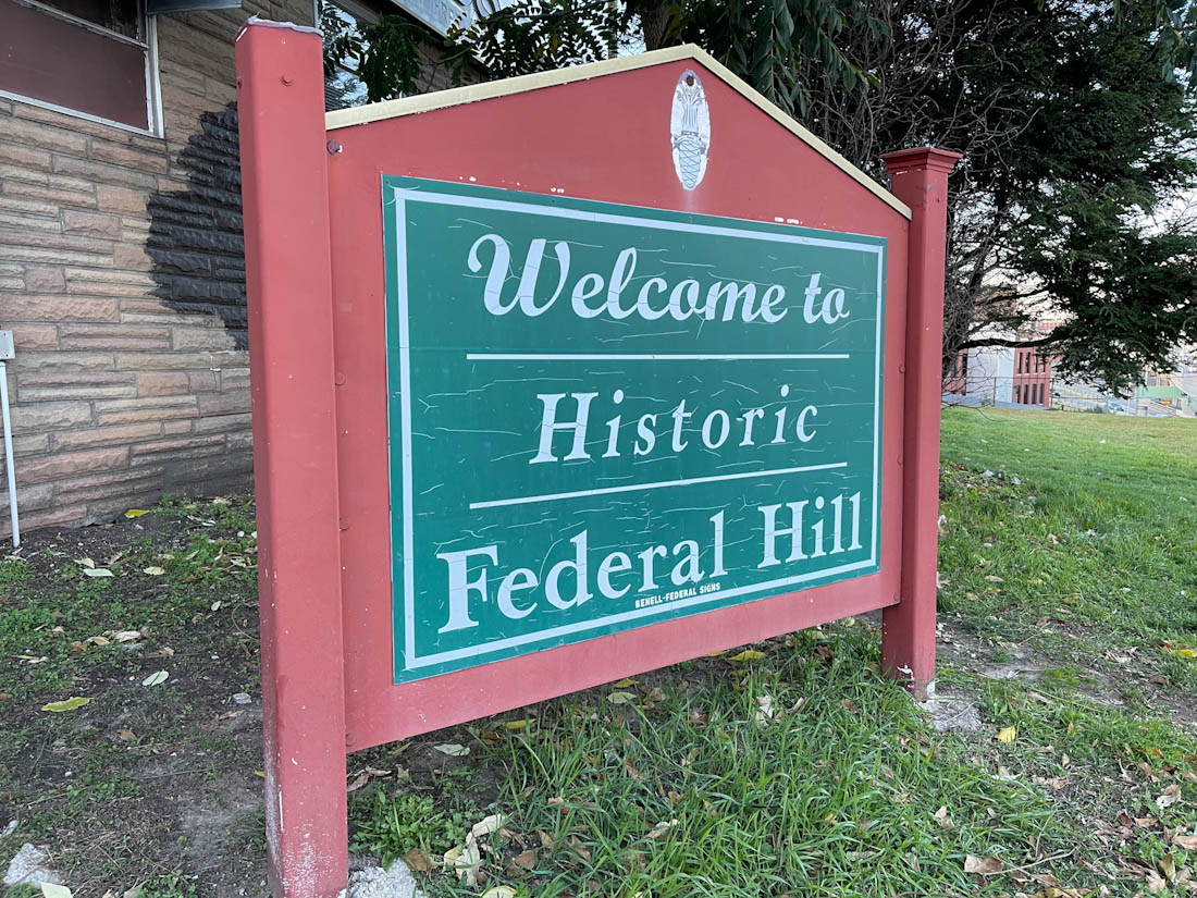 Federal Hill Welcome sign Providence Rhode Island
