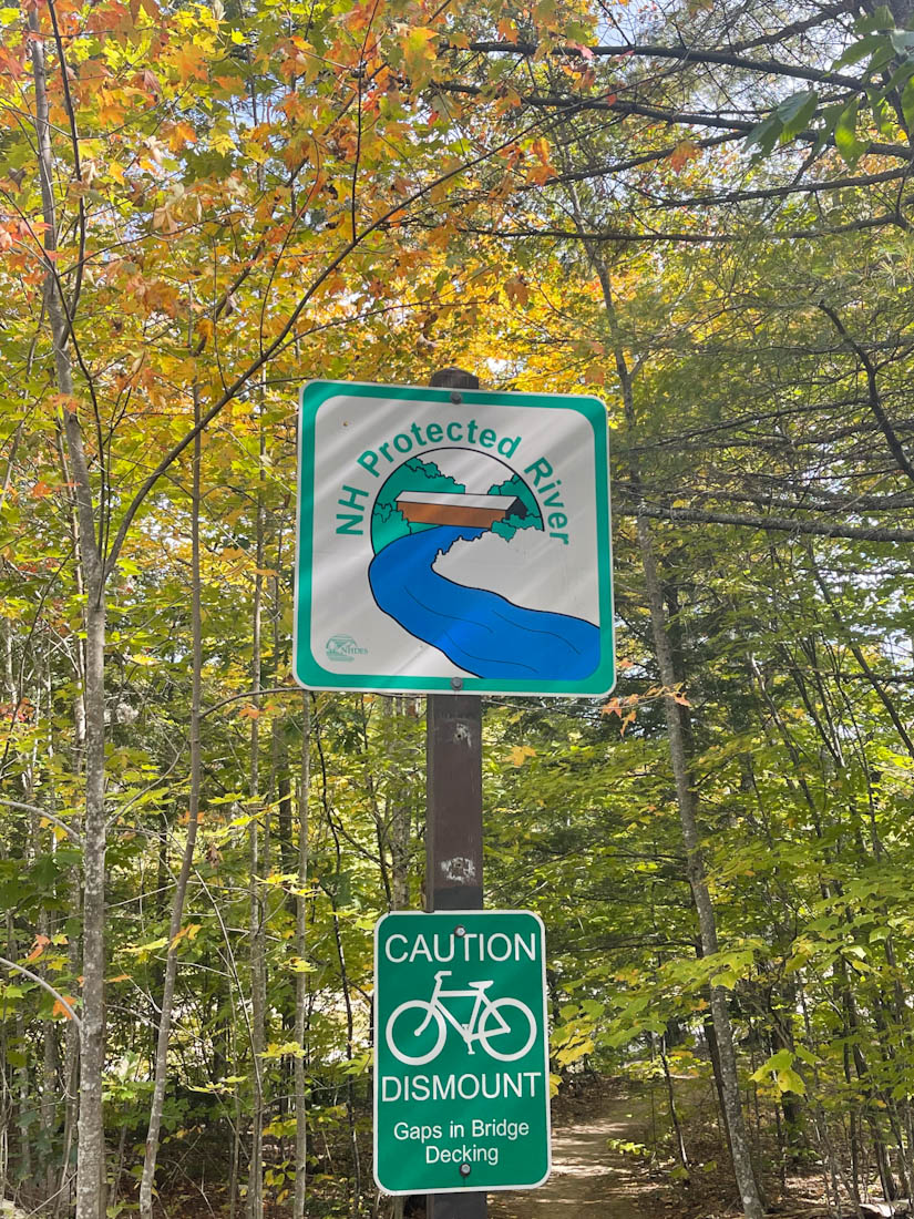 NH protected river sign Kancamagus Highway New Hampshire