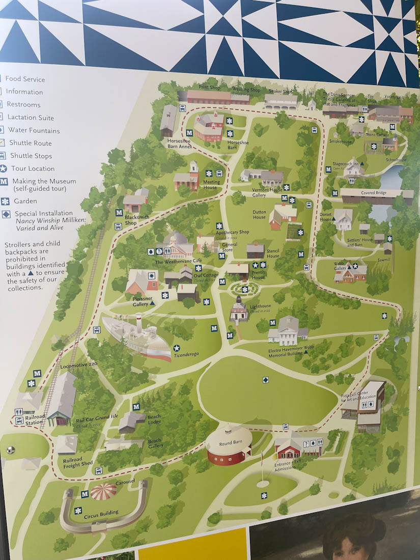 Shelburne Museum map Vermont