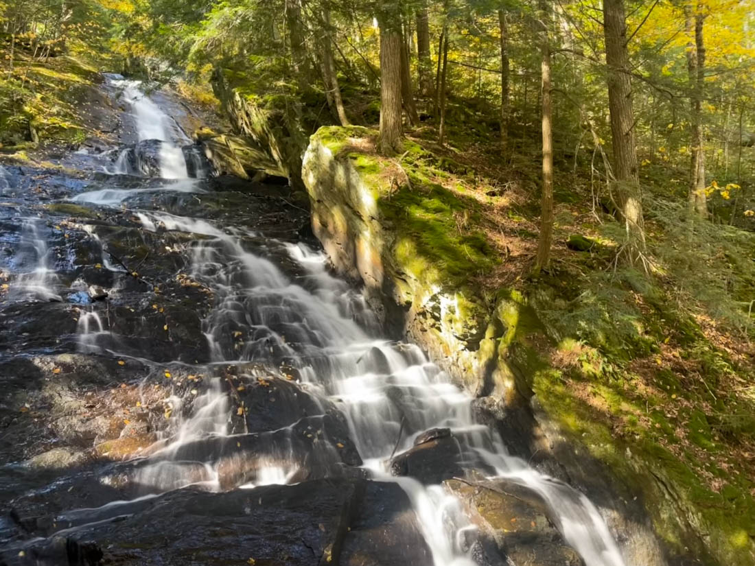 Thundering Brook Falls in Killington in Vermont
