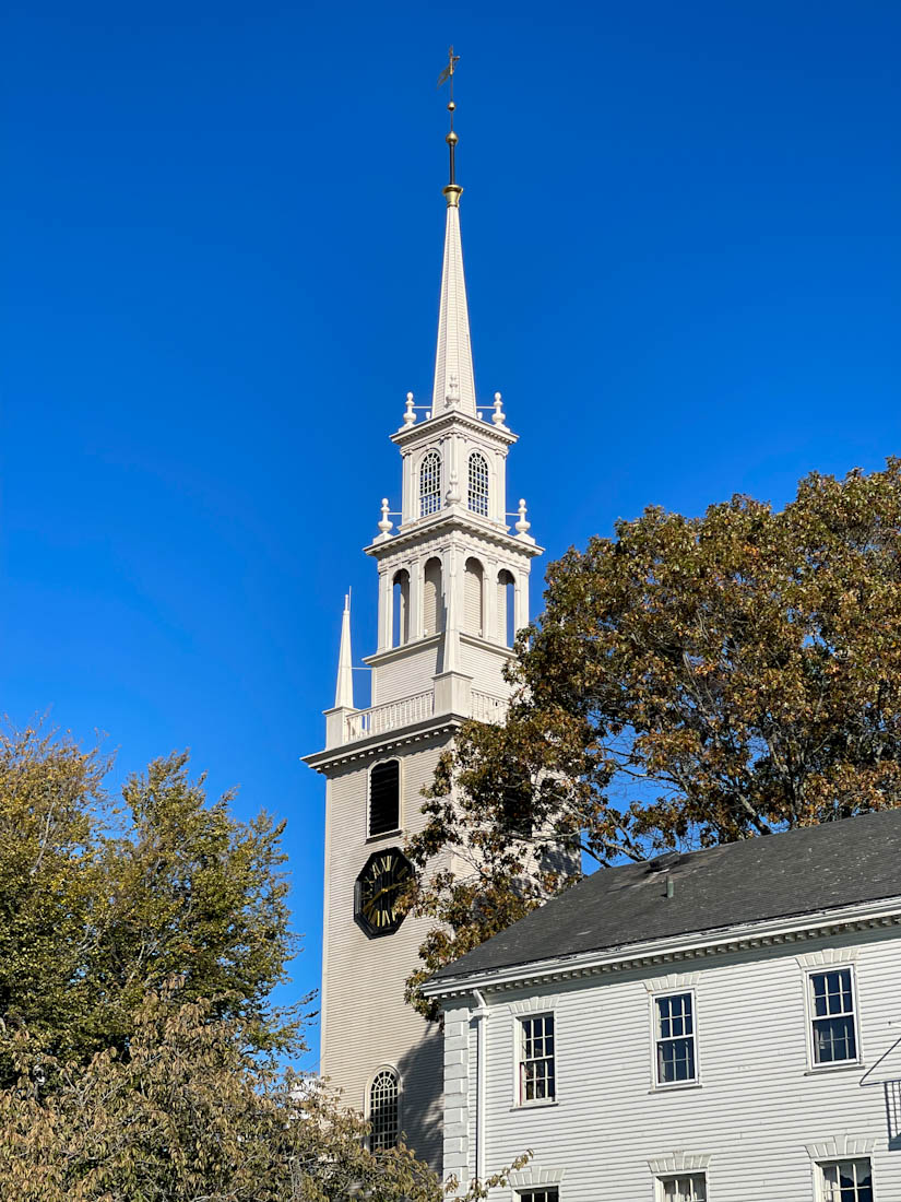 Fall tress at Trinity Church trees Newport Rhode Island