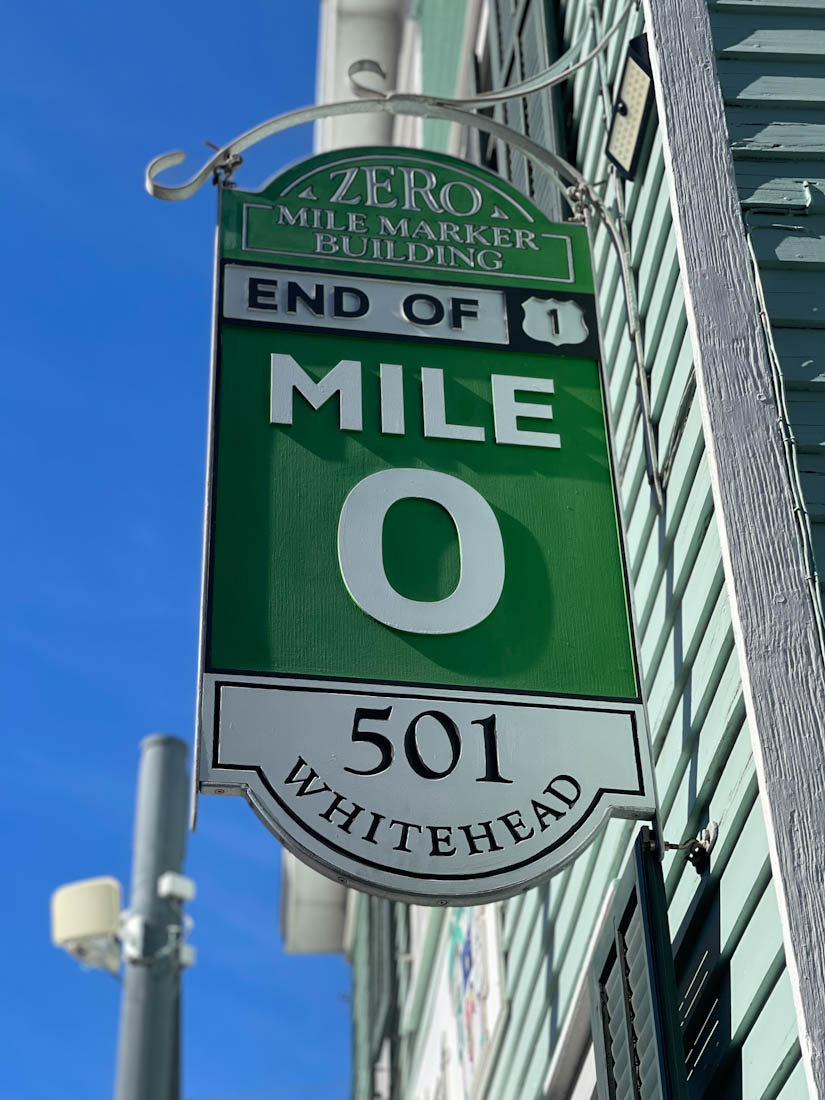 0 mile marker building sign Key West Florida