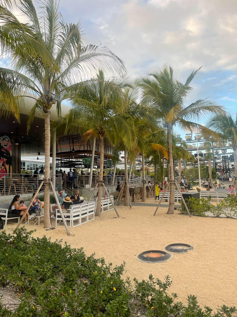 Sandy area of Regatta Harbour Marina bar Coconut Grove Miami