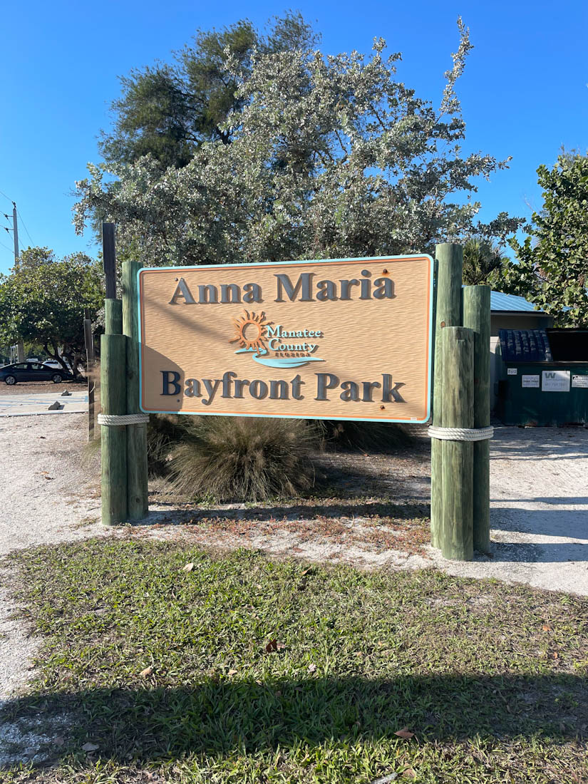 Bayfront Park sign Anna Maria Island Florida