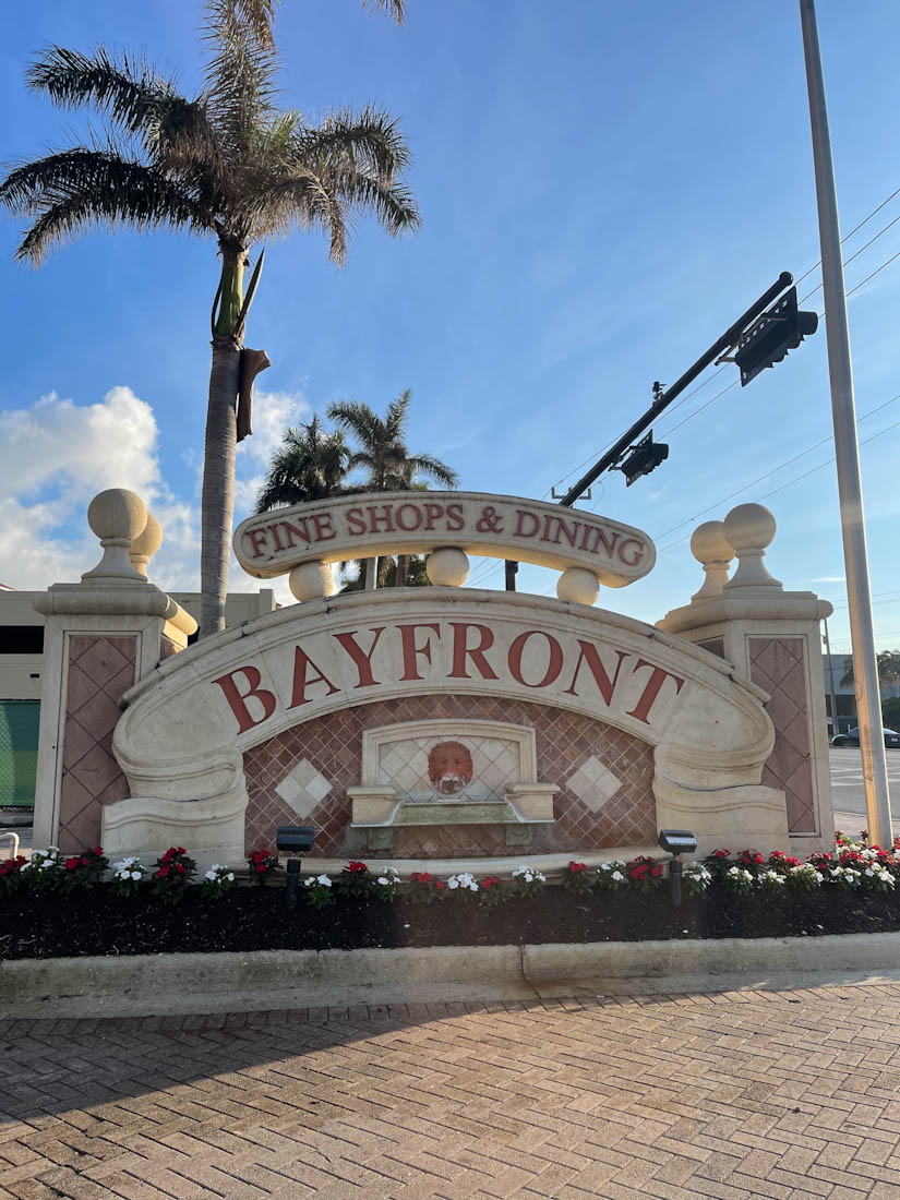 Bayfront sign in Naples Florida