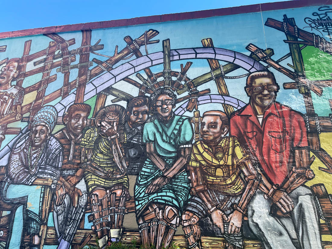 Mural of group of locals in Little Havana Miami