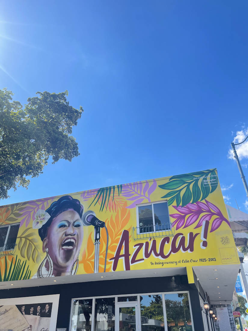 Colorful Celia Cruz mural Little Havana Miami
