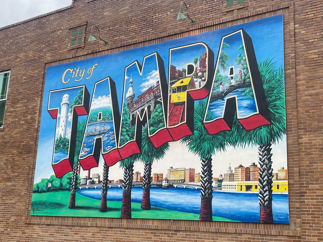 City of Tampa mural on wall Florida