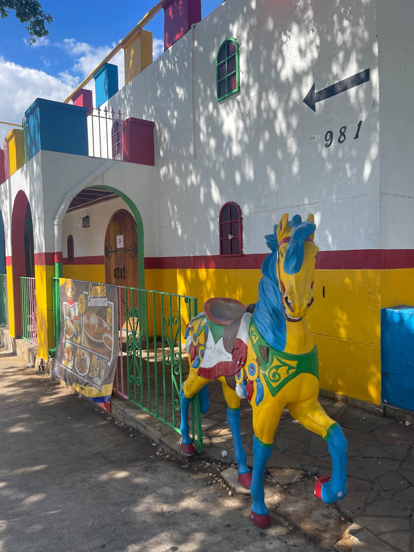 Brightly painted Comida Colombians Little Havana Miami Florida