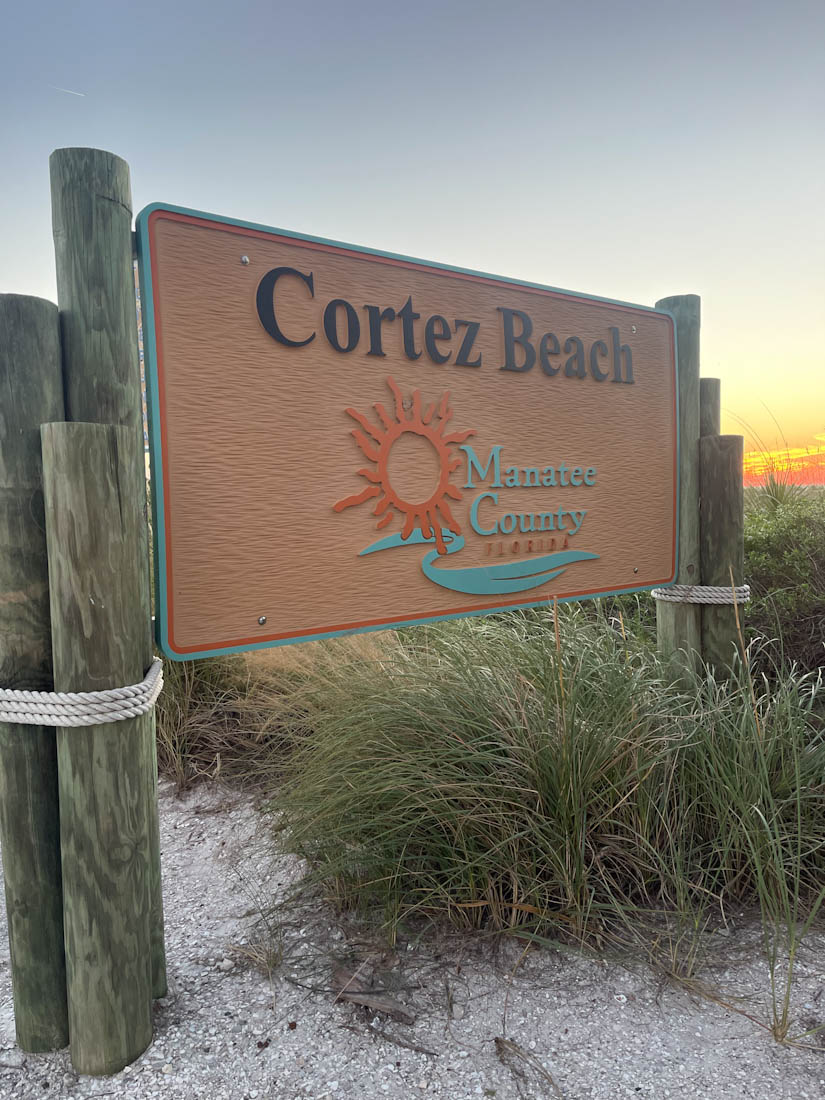 Cortez Beach sign Anna Maria Island Florida