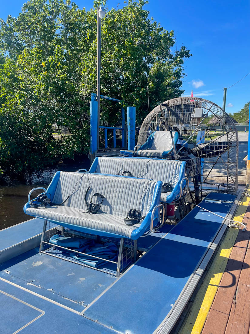 Everglades Airboat Tours boat set up Florida