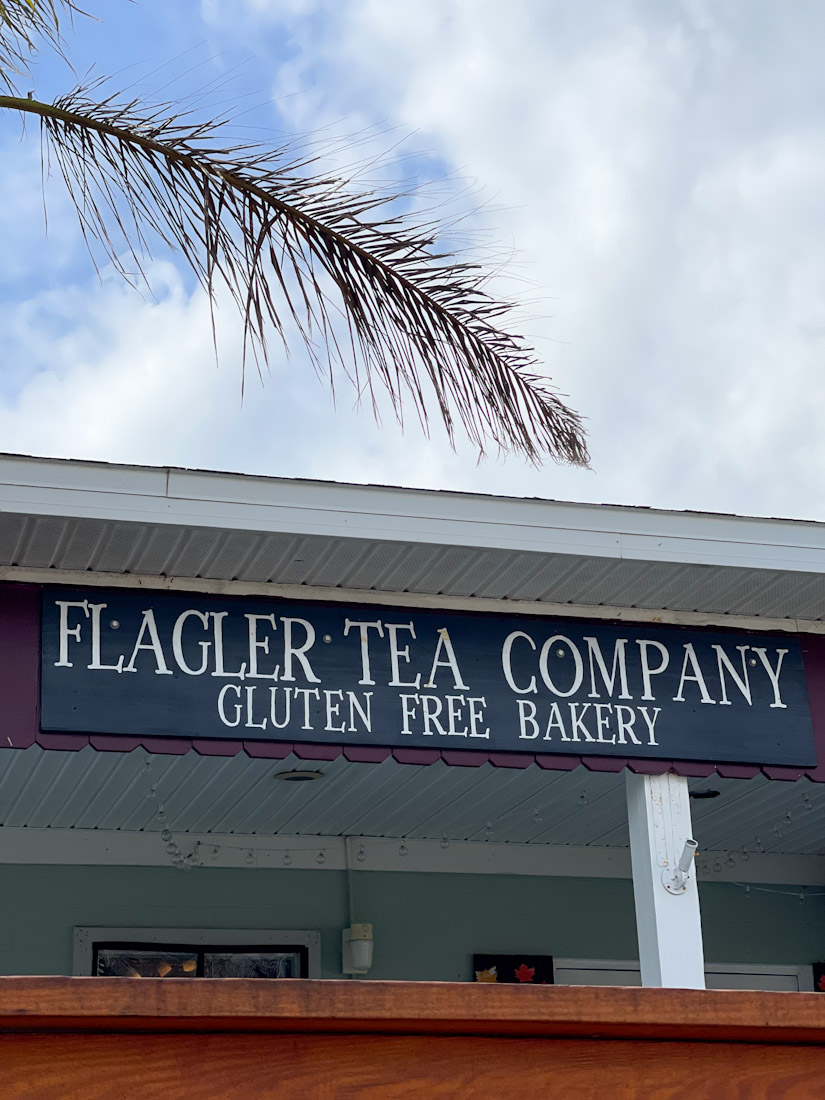 Flagler Tea Company sign at Flagler Beach Florida