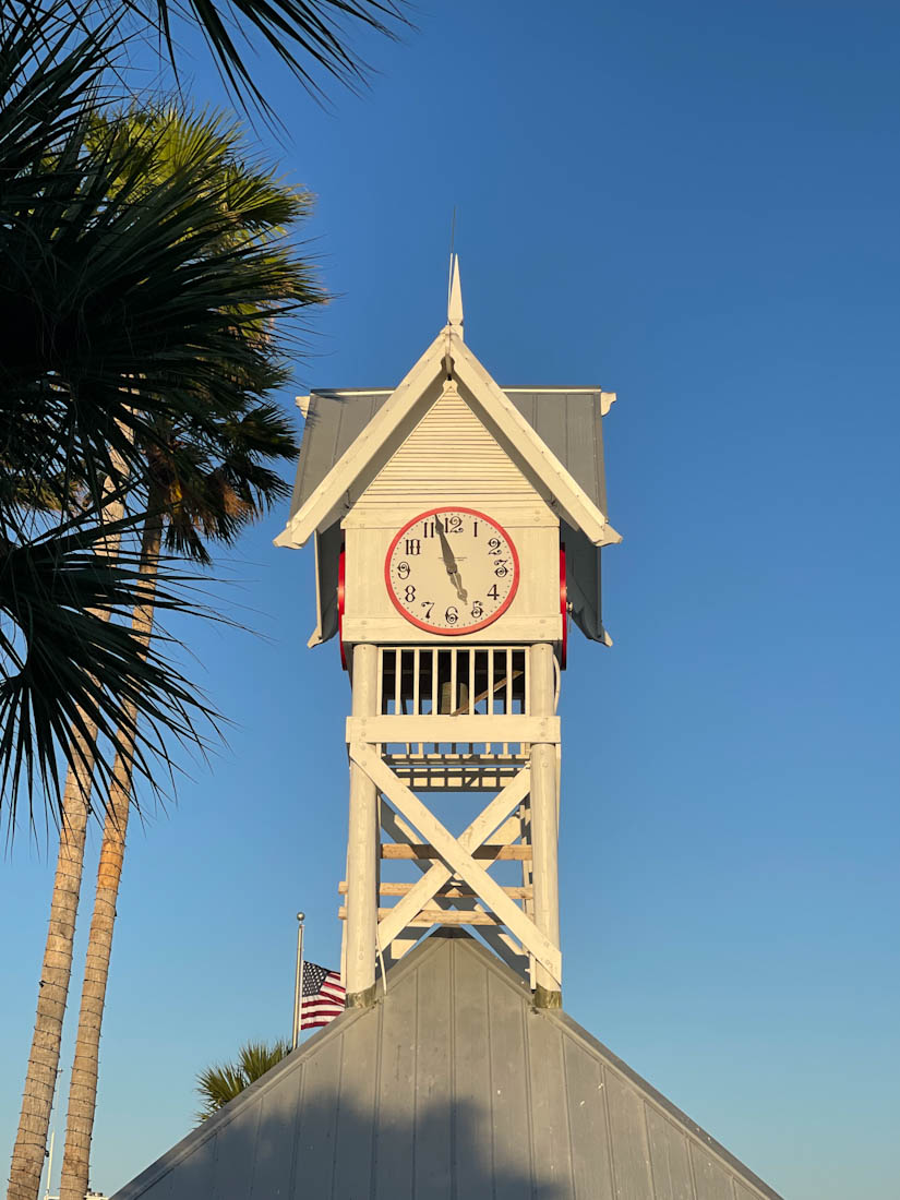 Historic Bridge Street Pier clock Anna Maria Island Florida