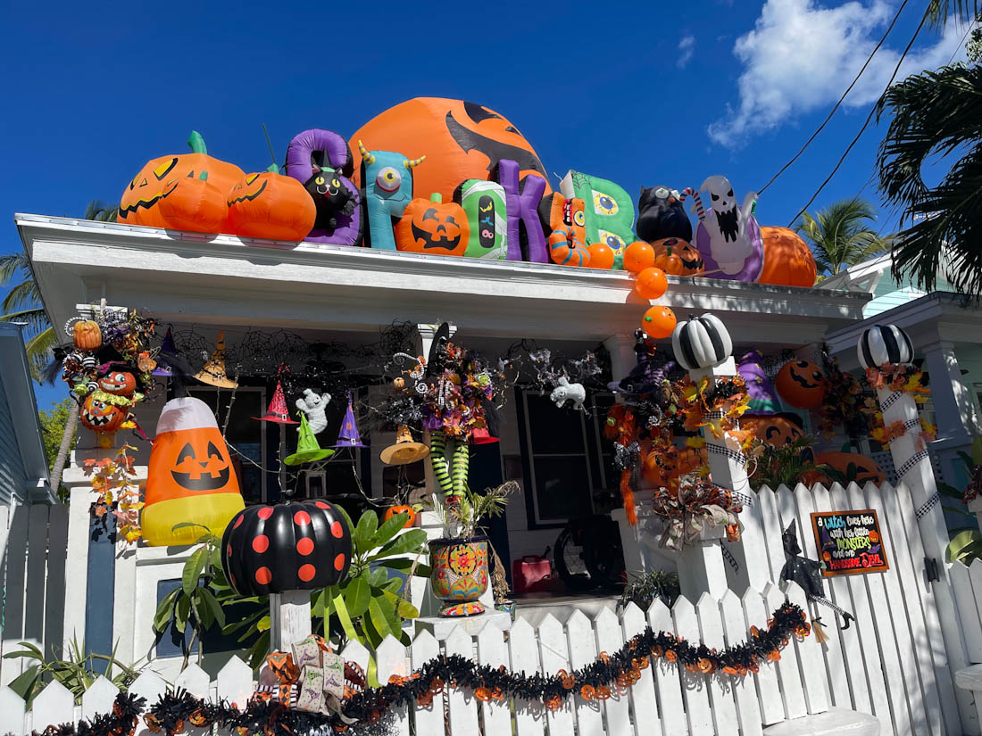 House with Halloween decor at Duval Street Key West Florida