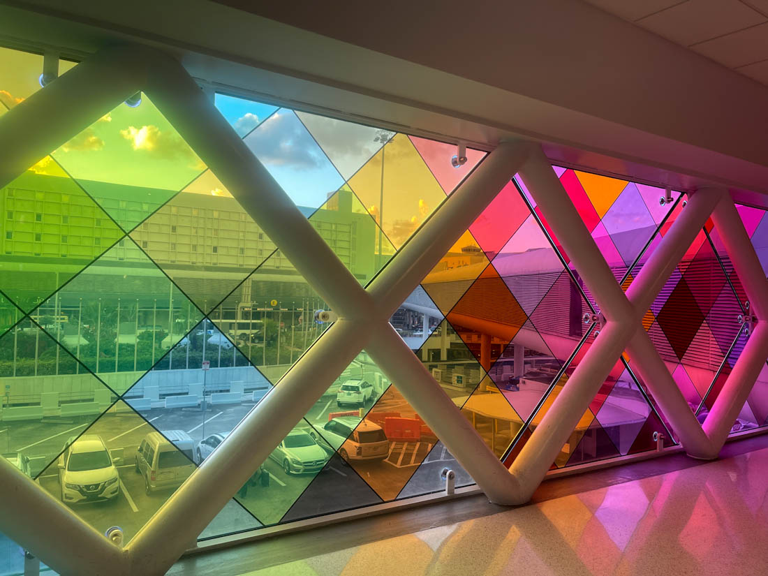 Colorful windows at Miami Airport