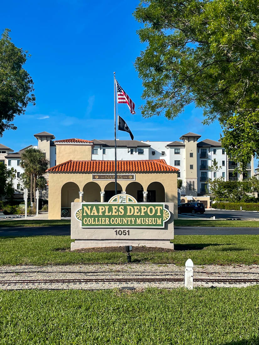 Naples Depot building and sign in Florida