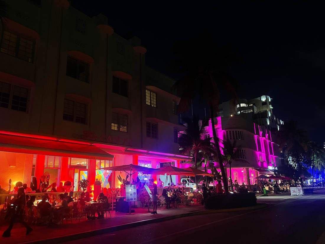Ocean Drive South Beach Miami Florida at night
