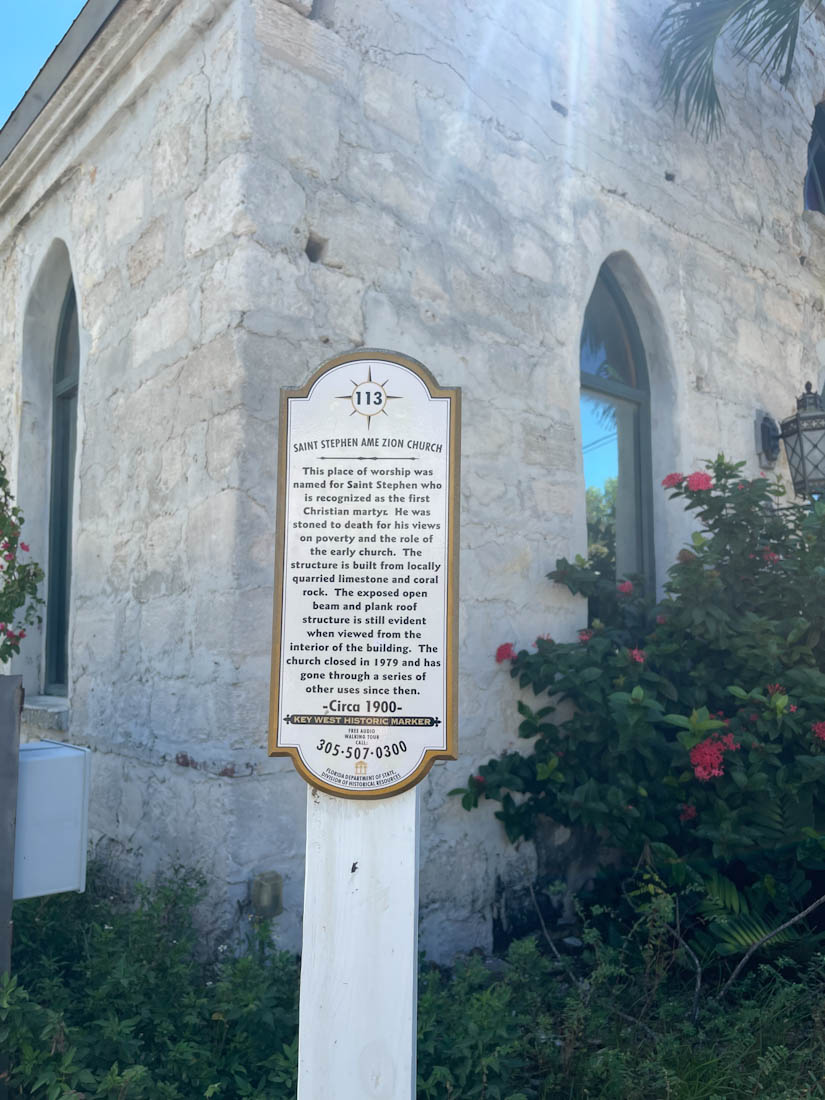 Sign for Saint Stephen Ame Zion Church Key West